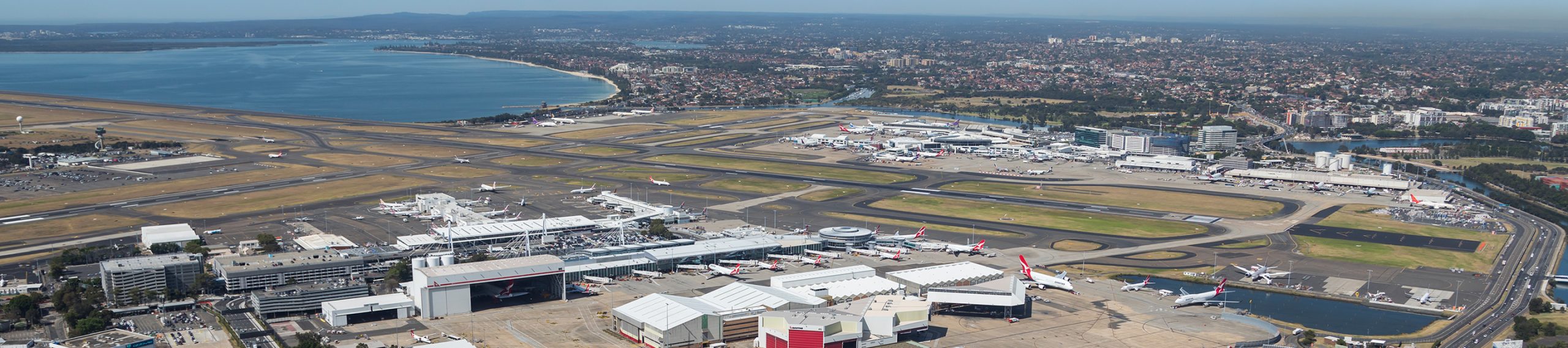 Aerial view of Sydney International Airport