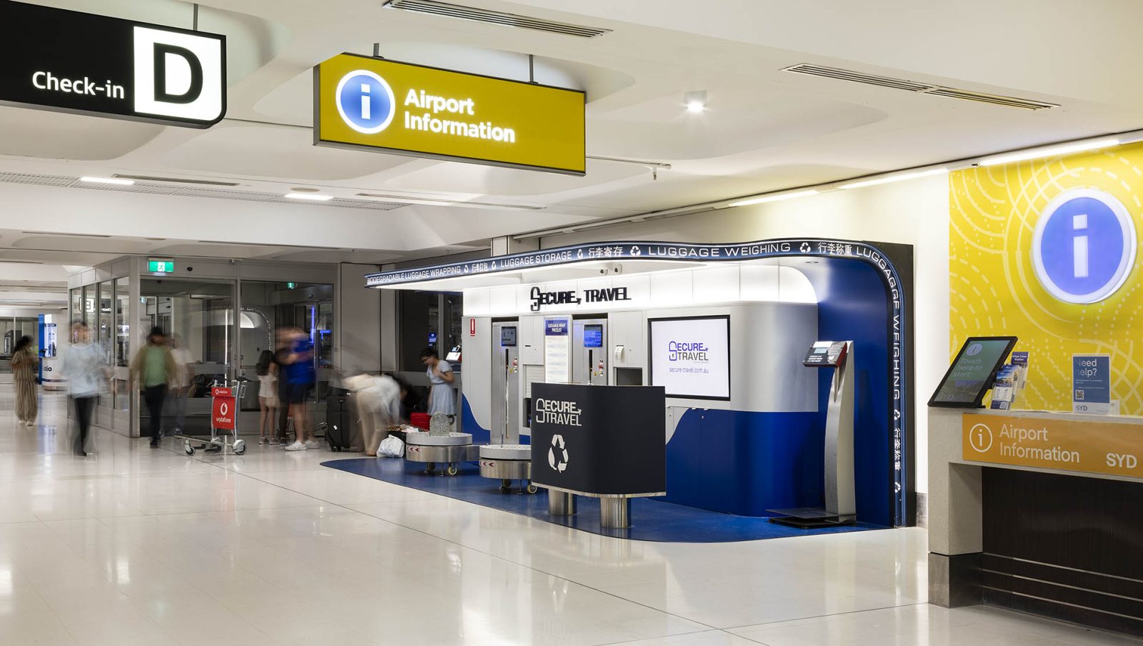 T1 Departure — Counter D kiosk